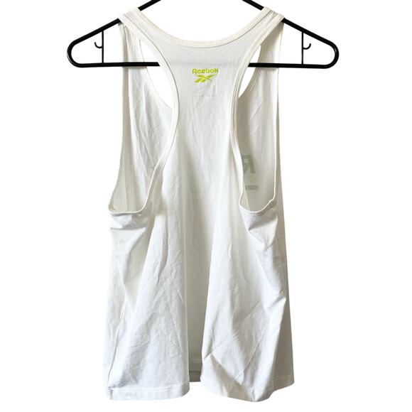 REEBOK NWOT White Activewear Racerback Tank Top Size Medium Cotton Athletic - Picture 2 of 3